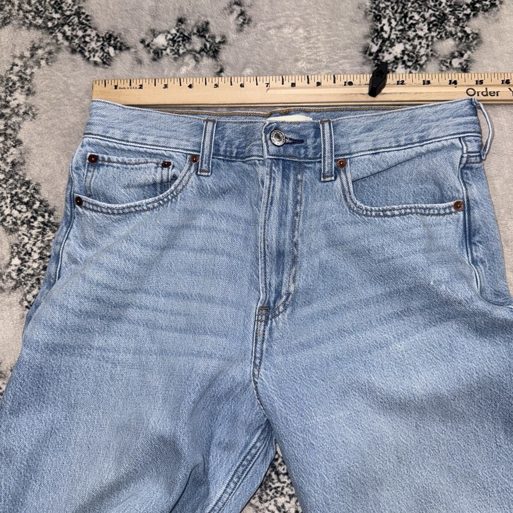 Abercrombie Fitch The Wide Leg High Rise Jeans Womens Size 28 Blue Light Wash - Picture 3 of 13